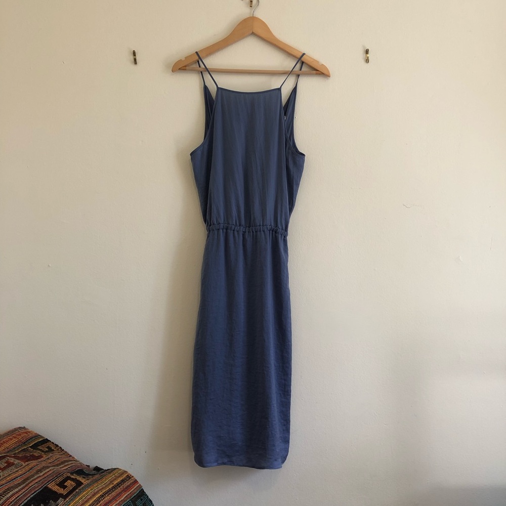 Lou & Grey Slate Blue Satin Dress